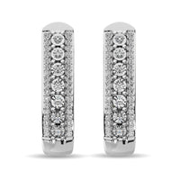 Thumbnail for Diamond Hoop Earrings 1/10 ct tw in Sterling Silver