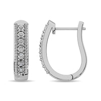 Thumbnail for Diamond Hoop Earrings 1/10 ct tw in Sterling Silver
