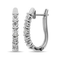 Thumbnail for Diamond Hoop Earrings 1/10 ct tw in 10K White Gold