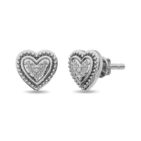 Thumbnail for Diamond Heart Earrings 1/20 ct tw in Sterling Silver