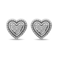 Thumbnail for Diamond Heart Earrings 1/20 ct tw in Sterling Silver