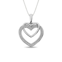 Thumbnail for Diamond Duel Heart Pendant 1/10 ct tw in Sterling Silver