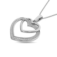Thumbnail for Diamond Duel Heart Pendant 1/10 ct tw in Sterling Silver