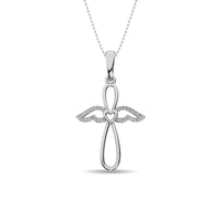Thumbnail for Diamond Cross Pendant 1/20 ct tw in Sterling Silver