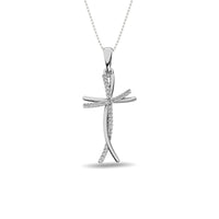 Thumbnail for Diamond Cross Pendant 1/10 ct tw in 10K White Gold