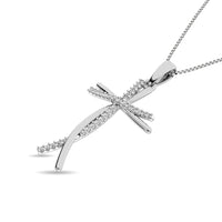 Thumbnail for Diamond Cross Pendant 1/10 ct tw in 10K White Gold