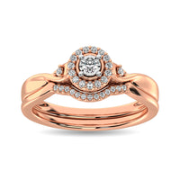 Thumbnail for Diamond Bridal Ring 1/6 ct tw in Round-cut 10K Rose Gold