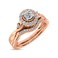 Thumbnail for Diamond Bridal Ring 1/6 ct tw in Round-cut 10K Rose Gold