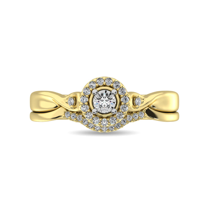 Diamond Bridal Ring 1/6 ct tw in Round-cut 10K Yellow Gold