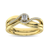 Thumbnail for Diamond Bridal Ring 1/4 ct tw in Round-cut 10K Yellow Gold