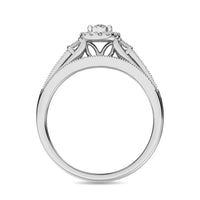 Thumbnail for Diamond Bridal Ring 1/4 ct tw in Round and Straight Baguette in 10K White Gold