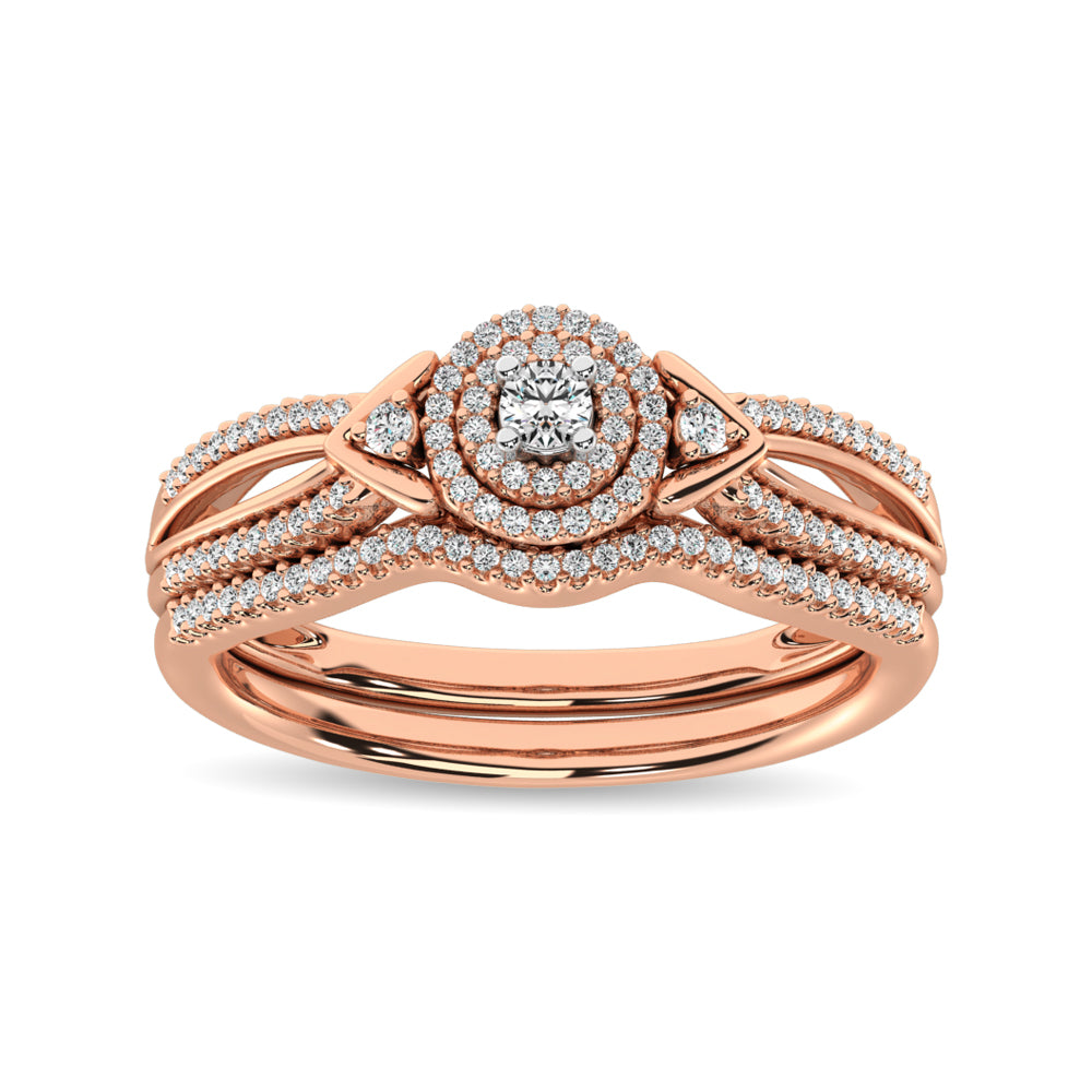 Diamond Bridal Ring 1/4 ct tw in Round-cut 10K in Rose Gold