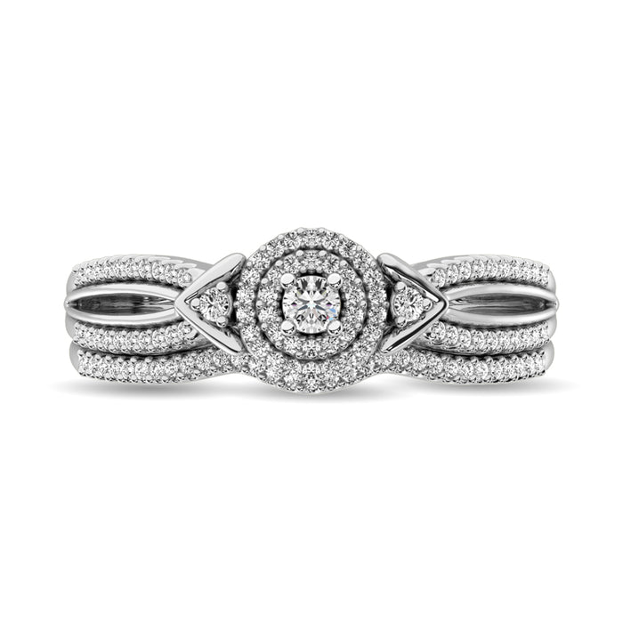 Diamond Bridal Ring 1/4 ct tw in Round-cut 10K in White Gold