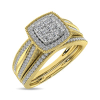 Thumbnail for Diamond Bridal Ring 1/4 ct tw in Round-cut 10K in Yellow Gold