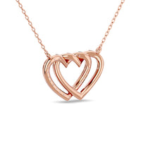 Thumbnail for Diamond Duel Heart Fashion Necklace 1/8 ct tw in 10K Rose Gold