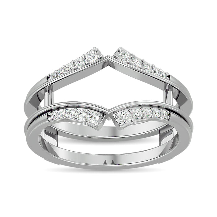 Diamond Guard Ring 1/5 ct tw in 10K White Gold