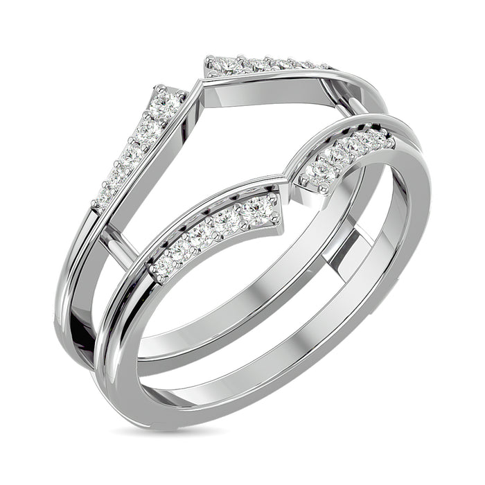 Diamond Guard Ring 1/5 ct tw in 10K White Gold