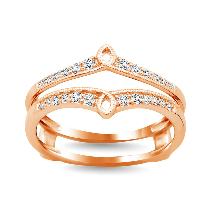 Diamond Guard Ring 1/4 ct tw in 10K Rose Gold