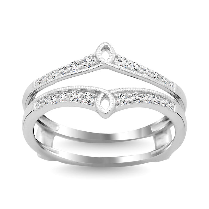 Diamond Guard Ring 1/5 ct tw in 10K White Gold