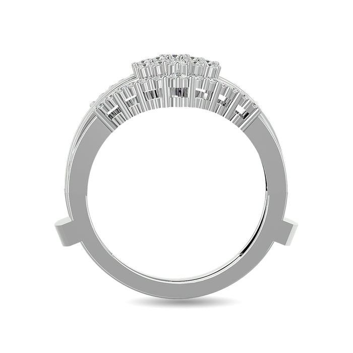 Diamond 1/3 ct tw Round Cut Guard Ring  in 10K White Gold