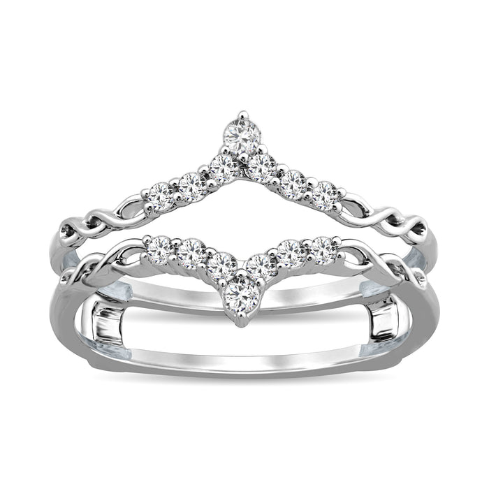 Diamond Guard Ring 1/4 ct tw in 10K White Gold