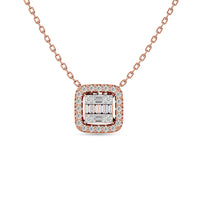 Thumbnail for Diamond 1/4 Ct.Tw. Round and Baguette Fashion Pendant in 14K Rose Gold