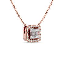 Thumbnail for Diamond 1/4 Ct.Tw. Round and Baguette Fashion Pendant in 14K Rose Gold