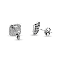 Thumbnail for Diamond 1/3 Ct.Tw. Round and Baguette Fashion Earrings in 14K White Gold