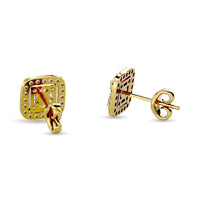 Thumbnail for Diamond 1/3 Ct.Tw. Round and Baguette Fashion Earrings in 14K Yellow Gold