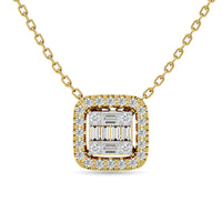 Thumbnail for Diamond 1/4 Ct.Tw. Round and Baguette Fashion Pendant in 14K Yellow Gold