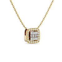 Thumbnail for Diamond 1/4 Ct.Tw. Round and Baguette Fashion Pendant in 14K Yellow Gold