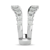 Thumbnail for Diamond 7/8 ct tw Round and Straight Baguette Guard Ring  in 14K White Gold