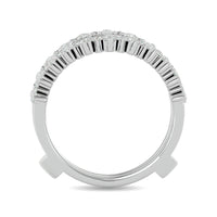 Thumbnail for Diamond 7/8 ct tw Round and Straight Baguette Guard Ring  in 14K White Gold