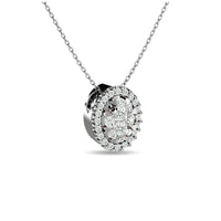 Thumbnail for Diamond 1/2 ct tw Oval Shape Cluster Pendant  in 14K White Gold