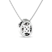 Thumbnail for Diamond 1/2 ct tw Oval Shape Cluster Pendant  in 14K White Gold