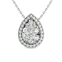 Thumbnail for Diamond 1/2 ct tw Pear Shape Fashion Pendant in 14K White Gold