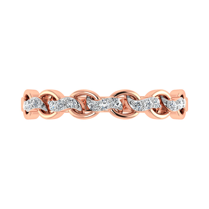 10K Rose Gold 1/10 Ct.Tw. Diamond Fashion Ring