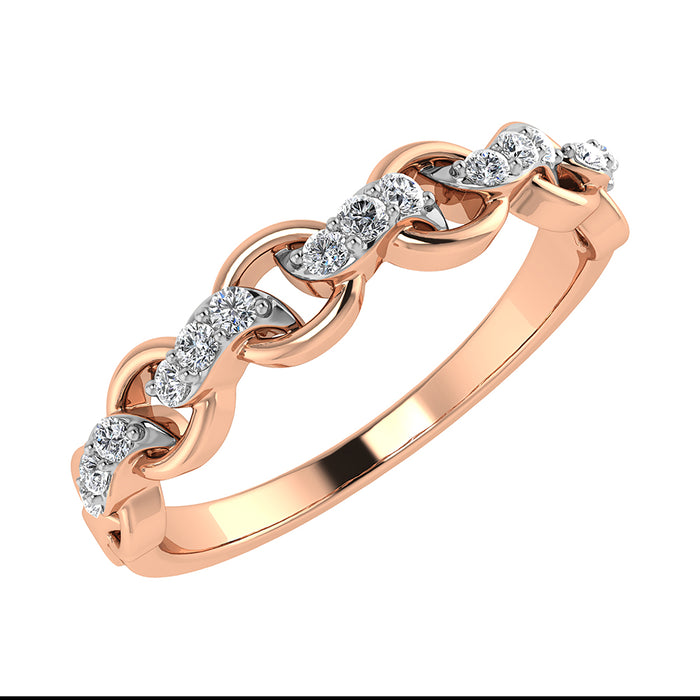 10K Rose Gold 1/10 Ct.Tw. Diamond Fashion Ring