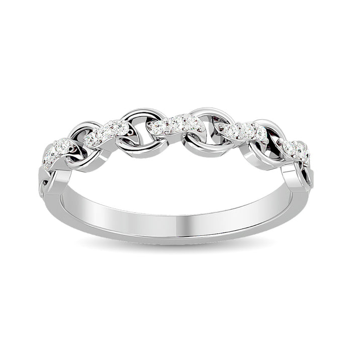 10K White Gold 1/10 Ct.Tw. Diamond Fashion Ring