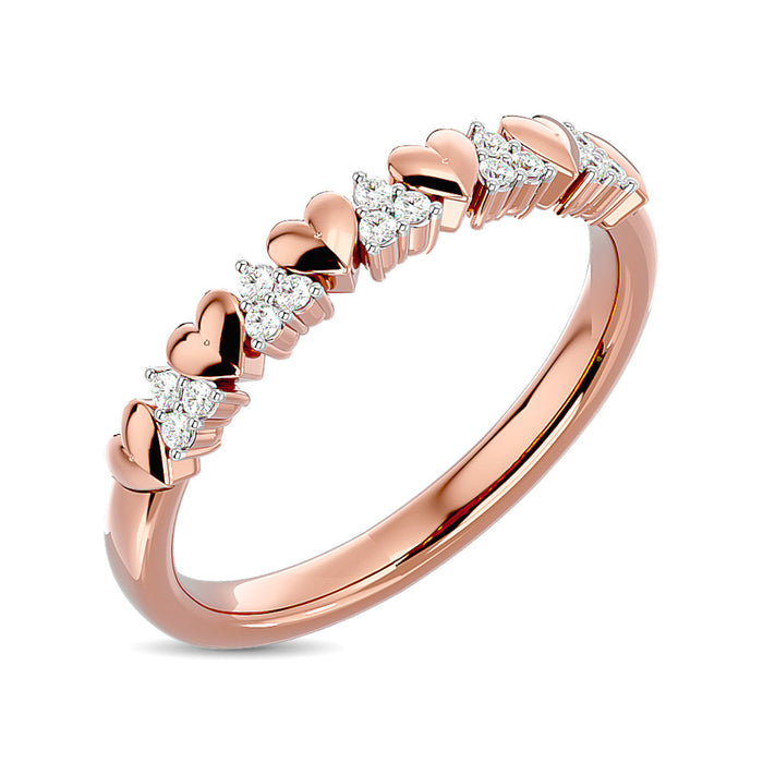 Diamond 1/10 ct tw Heart Stackable Ring in 10K Rose Gold