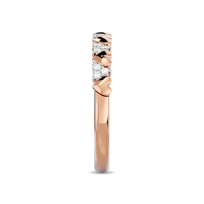 Diamond 1/10 ct tw Heart Stackable Ring in 10K Rose Gold