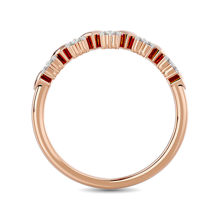 Diamond 1/10 ct tw Heart Stackable Ring in 10K Rose Gold