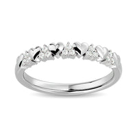 Thumbnail for Diamond 1/10 ct tw Heart Stackable Ring in 10K White Gold