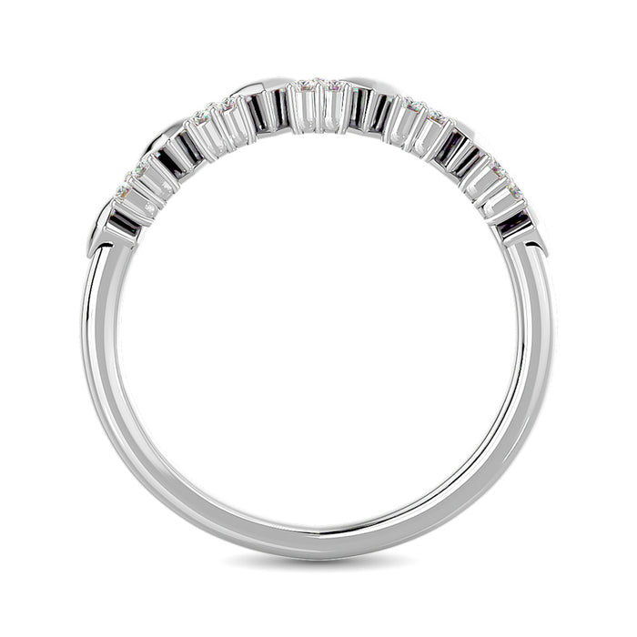 Diamond 1/10 ct tw Heart Stackable Ring in 10K White Gold