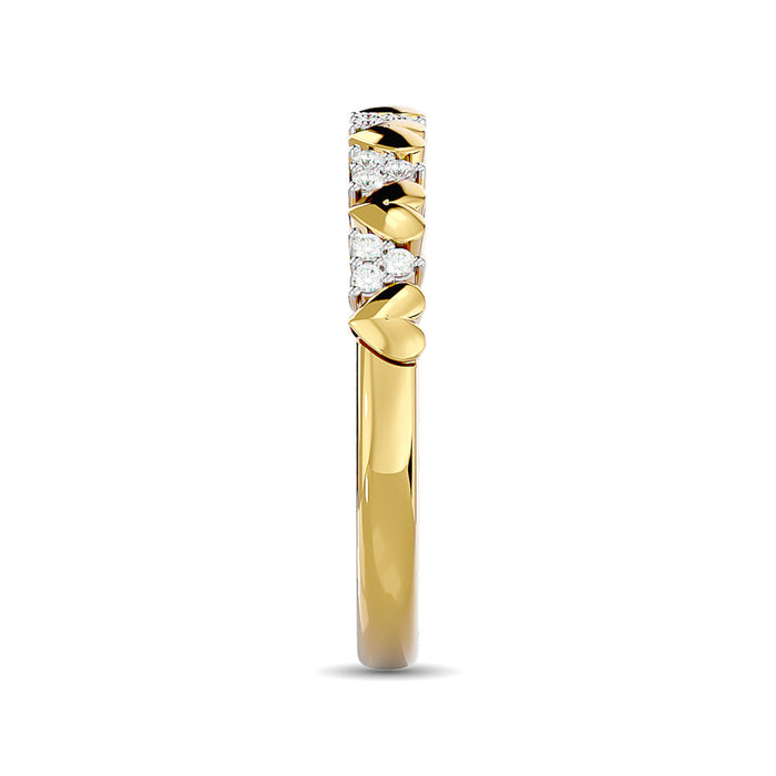 Diamond 1/10 ct tw Heart Stackable Ring in 10K Yellow Gold