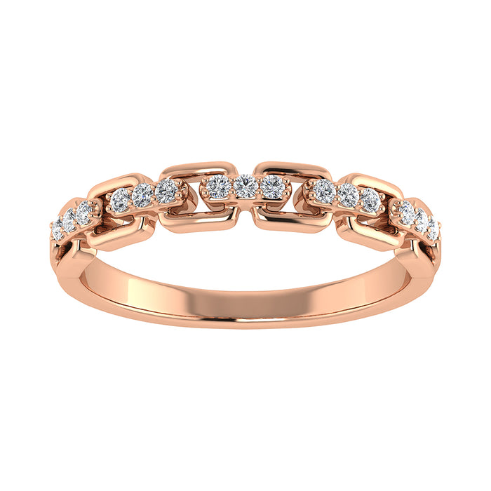 10K Rose Gold 1/10 Ct.Tw. Diamond Ladies Band