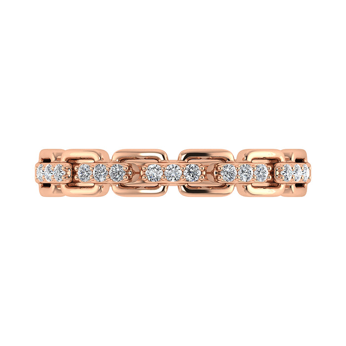 10K Rose Gold 1/10 Ct.Tw. Diamond Ladies Band