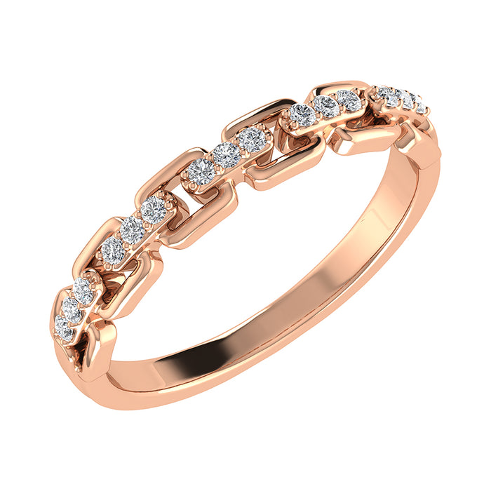 10K Rose Gold 1/10 Ct.Tw. Diamond Ladies Band