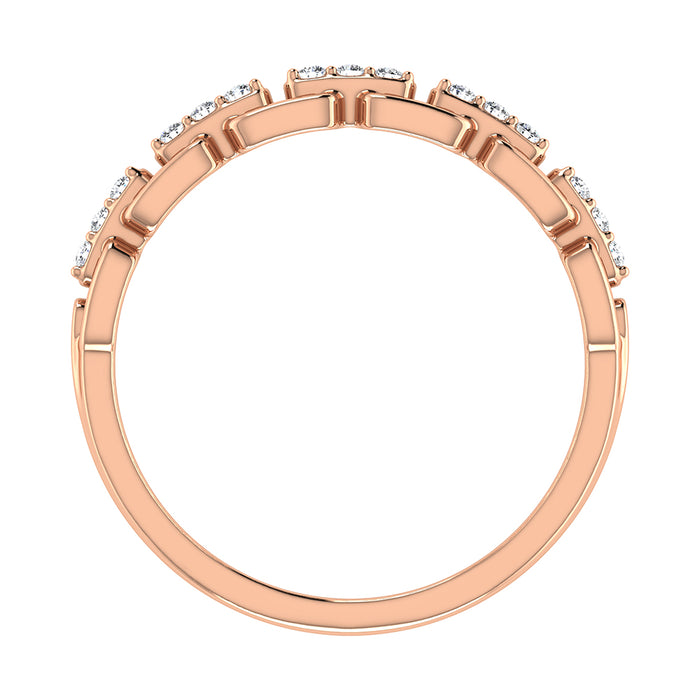 10K Rose Gold 1/10 Ct.Tw. Diamond Ladies Band