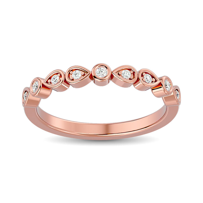 Diamond Stackable Band 1/10 ct tw in 10K Rose Gold